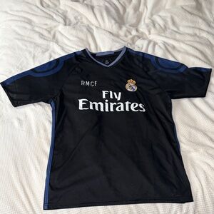 Real Madrid Ronaldo Black and Blue Soccer Jersey